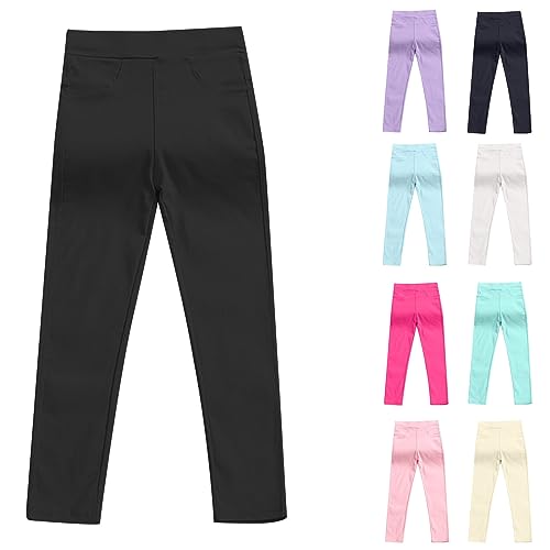 XINYUNZU Leggings Mädchen Thermoleggings Thermohose Kinder Sporthose Sport Leggings Gefütterte Hose Einfarbig Girls Pants Mode Hosen 3-10 Jahre Alt Warehouse Deal Schwarz 5-6 Jahre von XINYUNZU