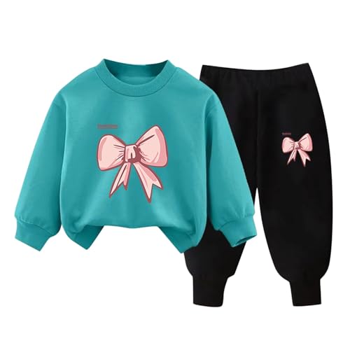 XINYUNZU Mädchen Jogginganzug Sweatshirt und Jogginghose Set Kinder Kleidung Set Fleece Sportanzug 2 Teiler Outfit Kuschel Klamotten Thermo Bekleidungssets Himmelblau 3 Jahre von XINYUNZU