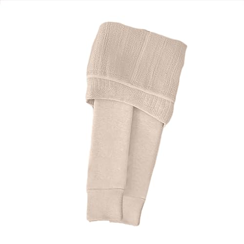 XINYUNZU Mädchen Leggings Warm Fleece Gefütterte Thermoleggings Thermohose Kinder Winterhose Einfarbig Fleecehose Winterleggings Strumpfhose Hosen für 1-15 Jahre Alt Angebot des Tages Beige XL von XINYUNZU