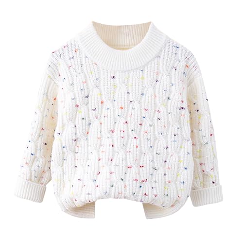 XINYUNZU Mädchen Pullover Sweatshirt Baumwolle Mode Strickpullover Rundhals Kuschelpullover Sweater Kinder Kleidung Herbst Winter 3-9 Jahre Alt Blitzangebote Beige9Jahre von XINYUNZU