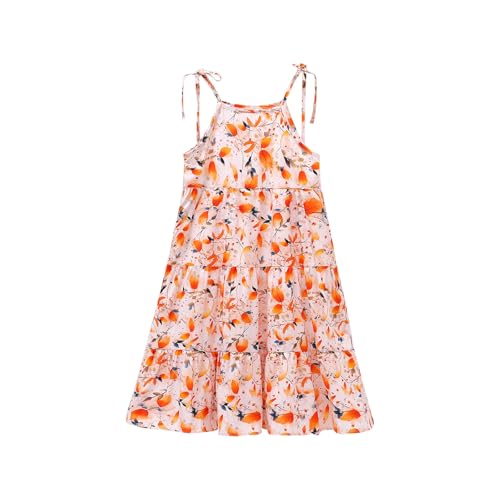 XINYUNZU Mädchen Strandkleid Baumwolle Blumen Kleid Sommer Spaghettiträger Freizeitkleid Sommerkleid Casual Dress Girls Hawaii Strand Urlaub Kleider für Kinder und Teenager Mehrfarbig 10–11 Jahre von XINYUNZU