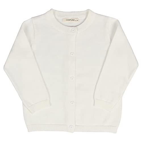 XINYUNZU Mädchen Strickjacke Baumwolle Cardigan Girl Langarm Kuschel Strick Jacke Mit Knöpfen Kinder Kleidung Rundhals Basic Strickjacken für 2-6 Jahre Alt Herbst Winter Blitzangebote Weiß 5 Jahre von XINYUNZU