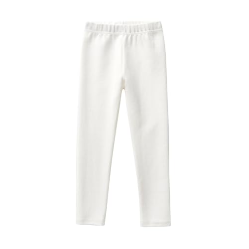XINYUNZU Mädchen Thermo Leggings Baumwolle Stretch Hose Basic Thermoleggings Thermohose Kinder Kuschelhose Einfarbig Girl Pants Warm Süße Hosen für 2-13 Jahre Alt Weiß 12 Jahre von XINYUNZU