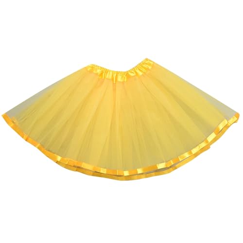 XINYUNZU Mädchen Tüllrock Tütü Tüll Rock Kinder Tutu Ballettrock Prinzessin Ballett Tanz Tanzrock Einfarbig Röcke für Karneval Party Minirock 1-6 Jahre Sale Gelb 1 Jahr von XINYUNZU