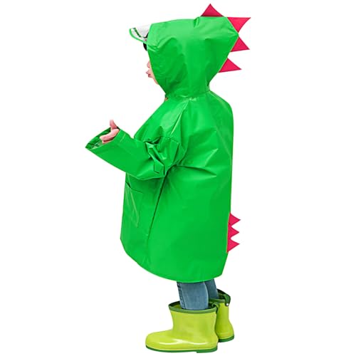XINYUNZU Regenponcho Kinder Dino Regenjacke Lang Unisex Regencape Wasserdicht Winddicht Regenmäntel Kapuzenjacke Outdoor Regenjacken für Jungen und Mädchen Blitzangebote des Tages Armeegrün 2 Jahre von XINYUNZU