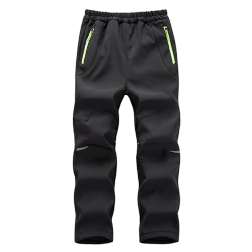 XINYUNZU Schneehose Kinder Softshellhose Wasserdicht Winddicht Skihose Thermohose Winterhose Warm Ski Hose Wanderhose Regenhose Snowpants Outdoor Hosen Outlet Angebote Schwarz 15 Jahre von XINYUNZU