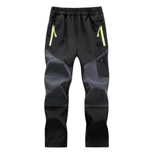XINYUNZU Schneehose Kinder Softshellhose Wasserdicht Winddicht Skihose Thermohose Winterhose Warm Ski Hose Wanderhose Regenhose Snowpants Outdoor Hosen Outlet Dunkelgrau 11 Jahre von XINYUNZU