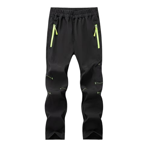 XINYUNZU Schneehose Kinder Softshellhose Wasserdicht Winddicht Skihose Thermohose Winterhose Warm Ski Hose Wanderhose Regenhose Snowpants Outdoor Hosen für Jungen und Mädchen Sale Schwarz 9 Jahre von XINYUNZU