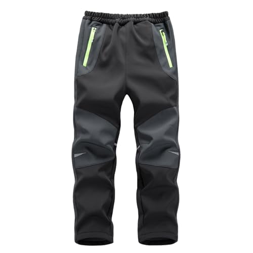 XINYUNZU Schneehose Kinder Softshellhose Wasserdicht Winddicht Skihose Thermohose Winterhose Warm Ski Hose Wanderhose Regenhose Snowpants Outdoor Hosen für Jungen und Mädchen Warehouse Gray 13 Jahre von XINYUNZU