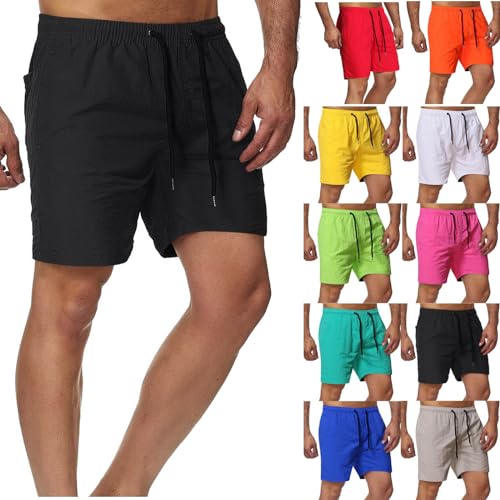 XINYUNZU Shorts Herren Sommer Kurze Hosen Sporthose Kurz Bermuda Sport Shorts Kurze Jogginghose Leicht Casual Kurze Hose Männer Freizeithose Kurz Boardshorts Blitzangebote Schwarz XL von XINYUNZU