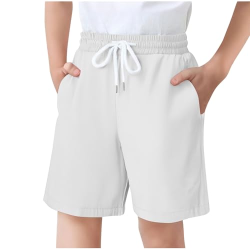 XINYUNZU Shorts Jungen Sommer Kurze Hose Einfarbig Leichte Sommerhose Kurz Bequeme Freizeithose mit Elastischem Bund & Taschen 2025 Outdoor Casual Kurze Hosen für Kinder und Teenager Weiß 11 Jahre XINYUNZU Shorts Jungen Sommer Kurze Hose Einfarbig Leichte Sommerhose Kurz Bequeme Freizeithose mit Elastischem Bund & Taschen 2025 Outdoor Casual Kurze Hosen für Kinder und Teenager Weiß 11 Jahre von XINYUNZU
