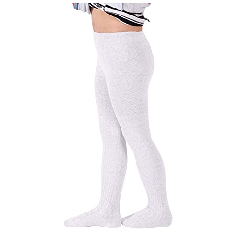 XINYUNZU Strumpfhose Mädchen Baumwolle Thermostrumpfhose Kinder Blickdicht Leggings Warm Thermohose Einfarbig High Waist Strickstrumpfhose Kinderstrumpfhosen Angebote Weiß 8-12 Jahre von XINYUNZU