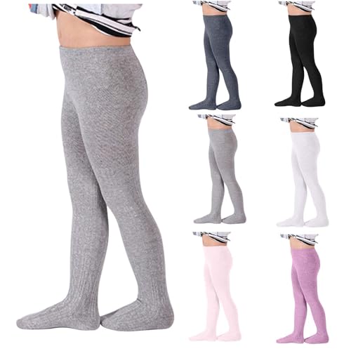 XINYUNZU Strumpfhose Mädchen Baumwolle Thermostrumpfhose Kinder Blickdicht Leggings Warm Thermohose Einfarbig High Waist Strickstrumpfhose Kinderstrumpfhosen Outlet Shop Grau 4-6 Jahre von XINYUNZU