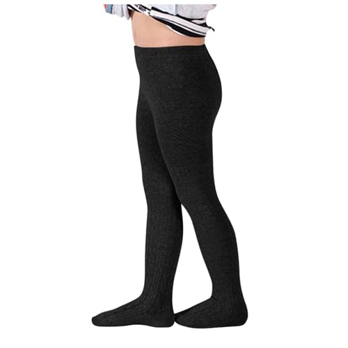 XINYUNZU Strumpfhose Mädchen Baumwolle Thermostrumpfhose Kinder Blickdicht Leggings Warm Thermohose Einfarbig High Waist Strickstrumpfhose Kinderstrumpfhosen Sale Angebote Schwarz 8-12 Jahre von XINYUNZU