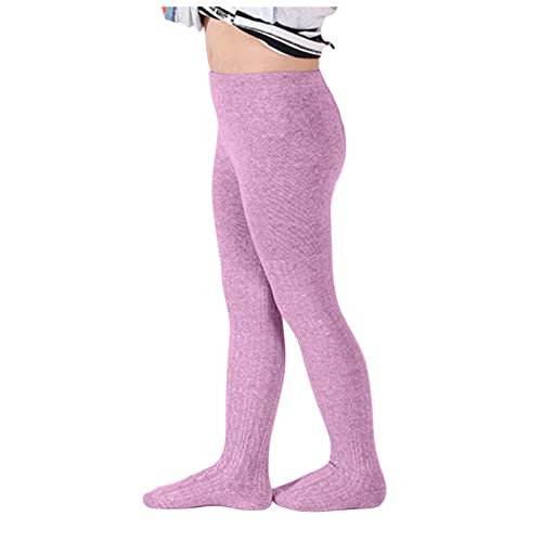 XINYUNZU Strumpfhose Mädchen Baumwolle Thermostrumpfhose Kinder Blickdicht Leggings Warm Thermohose Einfarbig High Waist Strickstrumpfhose Kinderstrumpfhosen Sale Lila 8–12 Jahre von XINYUNZU