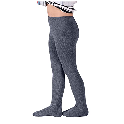 XINYUNZU Strumpfhose Mädchen Baumwolle Thermostrumpfhose Kinder Blickdicht Leggings Warm Thermohose Einfarbig High Waist Strickstrumpfhose Kinderstrumpfhosen Warehouse Dunkelgrau 8–12 Jahre von XINYUNZU