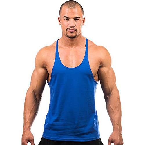 XINYUNZU Tank Top Herren Unterhemd Ärmellose Muskelshirts Unterhemden Tanktop Ärmellos Sport Shirt Männer Bodybuilding Gym Shirt Base Achselshirts Trägershirt Sale Blau XXL von XINYUNZU