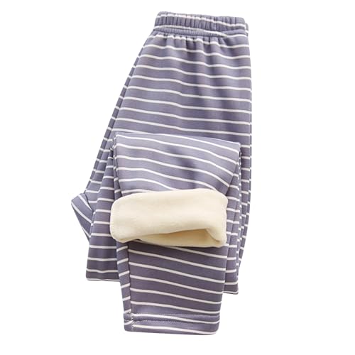 XINYUNZU Thermohose Kinder Gestreift Winterhose Thermo Leggings Gefütterte Hose Pyjama Hose Schlafanzughose Freizeithose Hosen für Mädchen und Jungen 3-14 Jahre Alt Outlet Shop Blau 4 Jahre von XINYUNZU