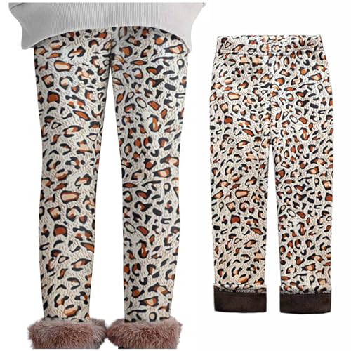 XINYUNZU Thermoleggings Mädchen Thermo Leggings Winter Fleece Gefütterte Leggings Thermohose Kinder Winterhose Warme Hose Kuschel Hosen für 2-11 Jahre Alt Angebote des Tages Heute Braun 10-11 Jahre von XINYUNZU