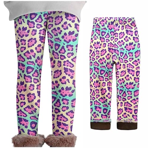 XINYUNZU Thermoleggings Mädchen Thermo Leggings Winter Fleece Gefütterte Leggings Thermohose Kinder Winterhose Warme Hose Kuschel Hosen für 2-11 Jahre Alt Angebote des Tages Heute Rosa 6-7 Jahre von XINYUNZU