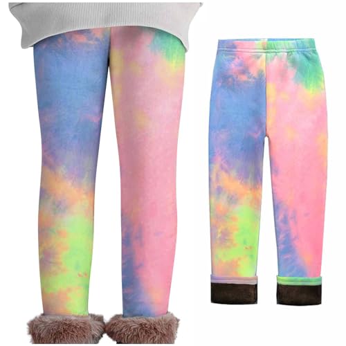 XINYUNZU Thermoleggings Mädchen Thermo Leggings Winter Fleece Gefütterte Leggings Thermohose Kinder Winterhose Warme Hose Kuschel Hosen für 2-11 Jahre Alt Deals of The Day Rosa 10-11 Jahre von XINYUNZU
