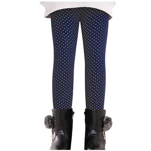 XINYUNZU Thermoleggings Mädchen Thermo Leggings Winter Fleece Gefütterte Leggings Thermohose Kinder Winterhose Warme Hose Kuschel Hosen für 2-11 Jahre Alt Sale Angebote Marineblau 10–11 Jahre von XINYUNZU