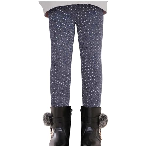 XINYUNZU Thermoleggings Mädchen Thermo Leggings Winter Fleece Gefütterte Leggings Thermohose Kinder Winterhose Warme Hose Kuschel Hosen für 2-11 Jahre Alt Tages Angebote Sale Grau 8-9 Jahre von XINYUNZU
