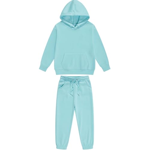 Trainingsanzug Kinder Jungen Jogginganzug Hoodie und Jogginghose 2 Teiler Outfit Sportanzug Kapuzenpullover mit Hose Bekleidungssets Sport Klamotten Hellblau 4–5 Jahre von XINYUNZU