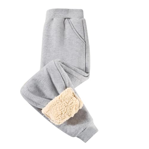 XINYUNZU Unisex Kinder Hose Jogginghose Winterhose Gefütterte Fleece Thermohose Trainingshose Sporthose Freizeithose Fleecehose Casual Hosen für Jungen und Mädchen Outlet Angebote Sale Grau 3 Jahre von XINYUNZU