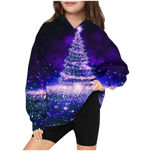 XINYUNZU Weihnachts Hoodie Mädchen Jungen Weihnachtspullover Sweatshirt Weihnachten Weihnachtspulli Unisex Kinder Christmas Kuschelhoodie Weihnachtsshirt Weihnachtskleidung Sale Blau 11 Jahre von XINYUNZU