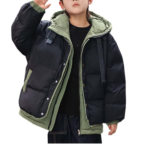 XINYUNZU Winterjacke Jungen Daunenjacke Verdicke Puffer Jacke Mode Kinderjacke Winter Boy Coat Outdoor Jacken für Kinder Boy Coat Warm Wintermantel Blitzangebote Schwarz 10 Jahre von XINYUNZU