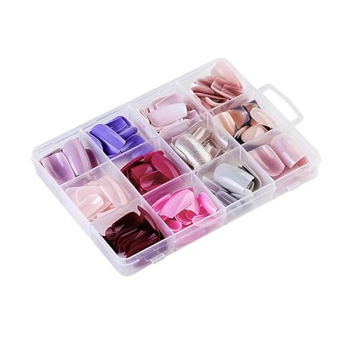 1 Box Quadratische Nägel Zum Aufdrücken Mit Linien Designs Verzierungen Zum Aufkleben Auf Die Nägel Französische Spitzen Künstliche Nägel Für Frauen von XINgjyxzk