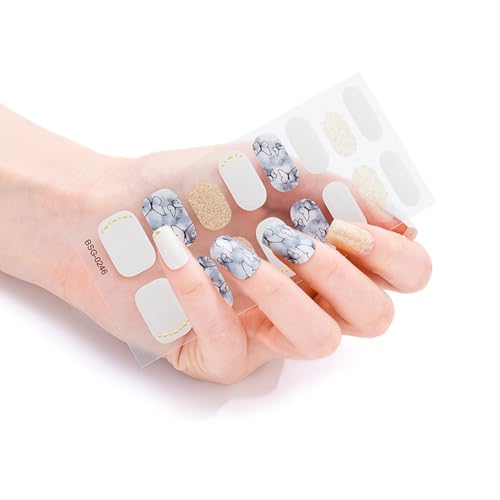 16 Stück Nagellackstreifen Frauen Selbstklebende Warme Farblackaufkleber Komplette Wraps Nägel von XINgjyxzk