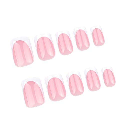 24 Stück Omber Pinks Press On Nails Kleber Auf Den Nägeln Französische Kunstnägel Acryl Künstliche Nägel Farbverläufe Falsche Nägel Für Frauen von XINgjyxzk
