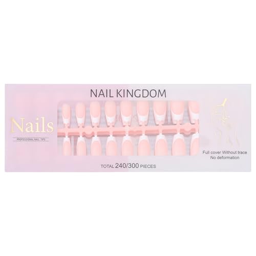 240 Stück Kurze Künstliche Nägel Mit Französischer Spitze Vollständig Abdeckende Nägel Zum Aufkleben Tragbare Nägel Zum Aufdrücken Für Frauen Und Mädchen von XINgjyxzk