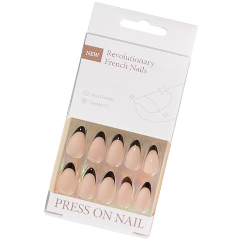 30-teiliges Press On Nägel Mandel Mittel Kunstnägel Acryl Falschnägel Set Mit Französischer Spitze Zum Aufkleben Auf Den Nägeln Für Frauen Und Mädchen von XINgjyxzk