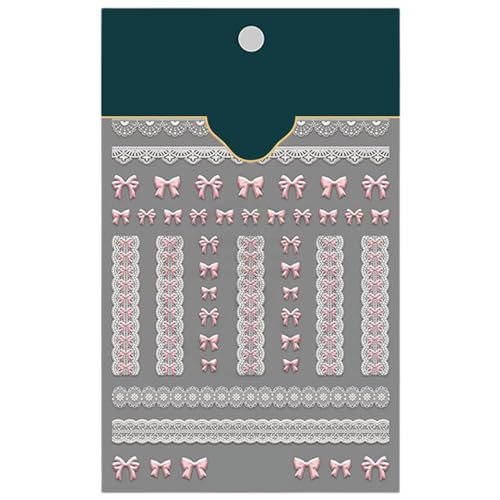 3D Geprägte Spitze Bowknot Nägel Kunst Aufkleber Spitze Selbstklebend Französische Nagel Abziehbilder Süße Nägel Kunstzubehör Für Frauen von XINgjyxzk