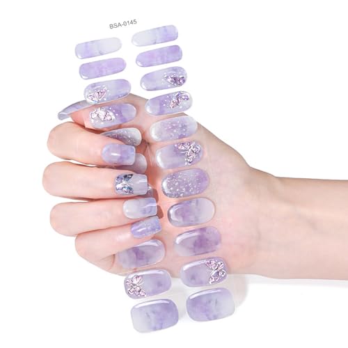 Gel Nagelstreifen Schmetterlings Gel Nagelaufkleber Plaids Nagellackstreifen Gel Nagelfolie Wasserfeste Nagelkunst Sticker von XINgjyxzk