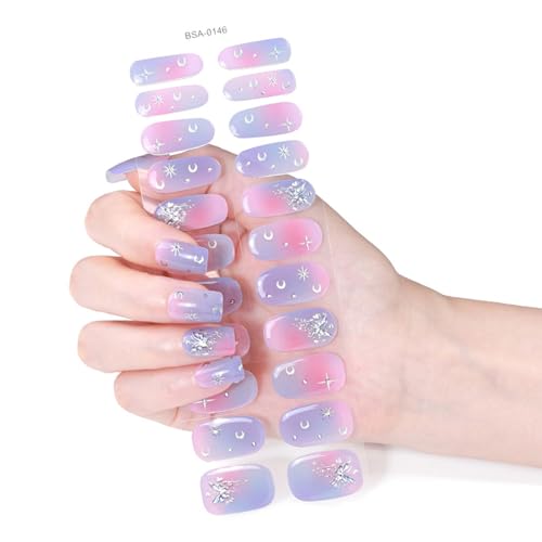 Gel Nagelstreifen Schmetterlings Gel Nagelaufkleber Plaids Nagellackstreifen Gel Nagelfolie Wasserfeste Nagelkunst Sticker von XINgjyxzk