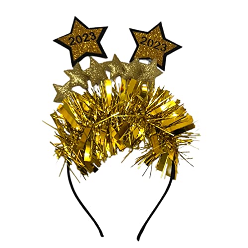 Glitzernder fünfzackiger Stern Stirnband Festival Haarreifen Performance Kopfschmuck Neujahr Kostüm Unisex Glitzer Stirnbänder für Frauen Glitzer Stirnbänder für Frauen Silber Golden Glitter von XINgjyxzk