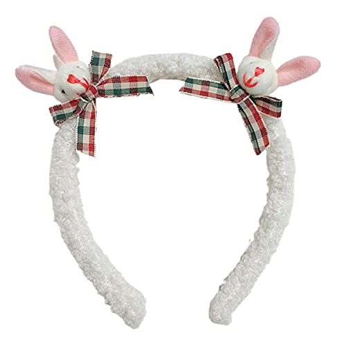 Haargummis, Plüsch, Cartoon-Hase, Haarnadel, Waschgesicht, Stirnband, niedlicher Tier-Kopfschmuck, Haar-Accessoire, Plüsch-Haarspangen für Mädchen, Cartoon-Foto-Requisiten von XINgjyxzk