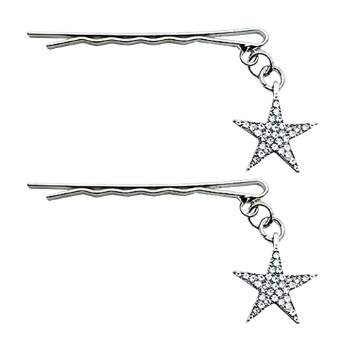 Haarnadel mit fünfzackigem Sternanhänger, Ein-Wort-Haarspange, Haar-Accessoire, glänzend, Y2K, Stern-Stirnclip, Kopfbedeckung, Schmuck, Y2K-Haarnadel für Damen von XINgjyxzk