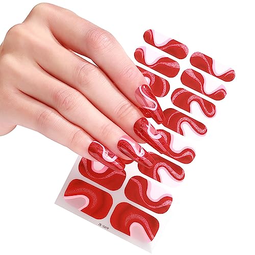 Nagellackstreifen Vollständig Umwickelt Nagelaufkleber Selbstklebende Nagelaufkleber Für Frauen Und Mädchen Maniküre Nageldekorationen von XINgjyxzk