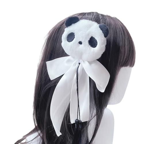 Quasten Chinesischer Stil Seitenclip Haarspange süße Mädchen Quasten pelziger Panda Ornament Subkultur Entenschnabel Haarspangen für Frauen von XINgjyxzk