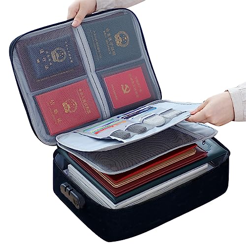 Safe Document Organizer with Handle Portable File Bag for Important Documents Files Passport Document Bag von XINgjyxzk