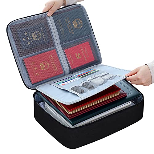 Safe Document Organizer with Handle Portable File Bag for Important Documents Files Passport Document Bag von XINgjyxzk