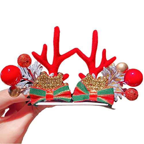 Weihnachts-Haarspangen, 2 Stück, Rentier-Haarnadel, Hirschgeweih, Haarnadel, Party-Kopfbedeckung für Kinder und Erwachsene, Weihnachts-Clips von XINgjyxzk