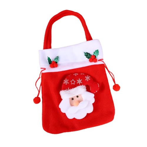 Weihnachtsbeutel mit Kordelzug, Süßigkeiten-Aufbewahrungstasche, Festival-Geschenktasche, Urlaubsdekoration, Weihnachten für kreative Partygeschenke, Weihnachtsgeschenktüten, klein von XINgjyxzk