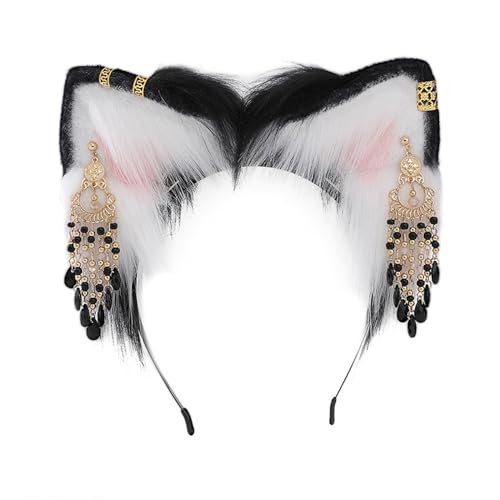 XINgjyxzk Plüsch Ohr Stirnband Cosplay Kostüm Hairhoop Party Requisiten Kopfbedeckungen Kopfschmuck Mädchen Animation Zubehör von XINgjyxzk