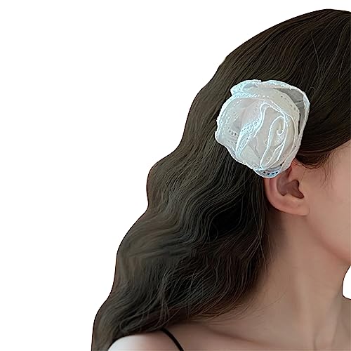 Y2K Haarspange mit Spitze, Rose, wunderschöne, weiße Kamelie, süße handgefertigte Haarnadel, Zubehör für Frauen, handgefertigtes Haar-Accessoire von XINgjyxzk